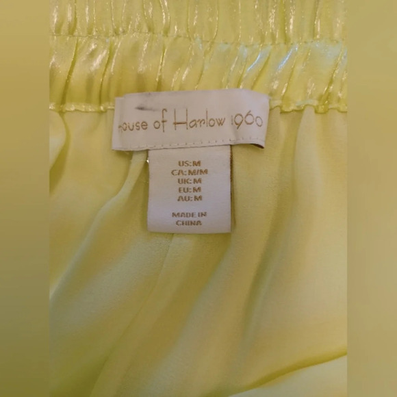 House Of Harlow NWT Wide Leg Fully Lined  Yellow Pants Size Medium - Picture 8 of 9